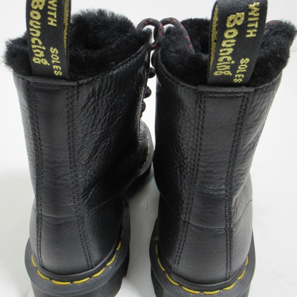 Dr Martens Barton Made In England Shearling Lined Leather Boots Black 5 M / 6 L - Picture 4 of 12
